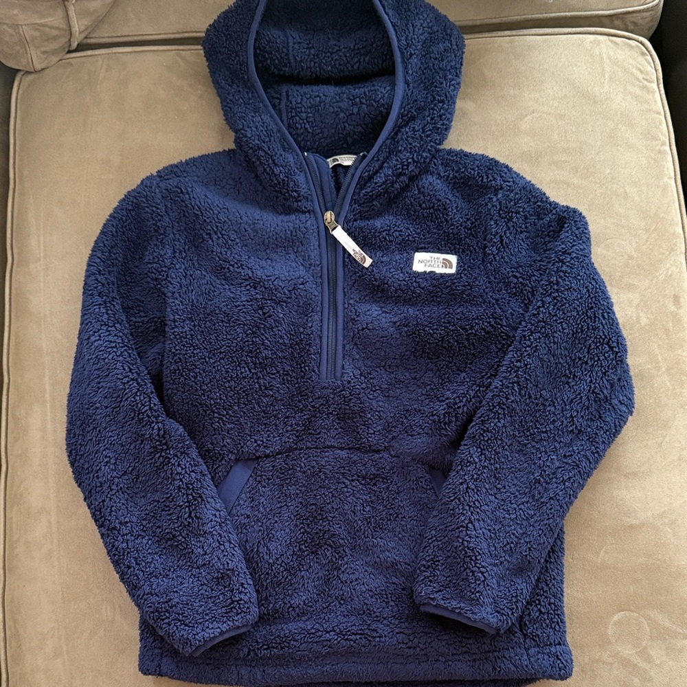 The North Face Kids Deep Blue Fleece Pullover with Pockets